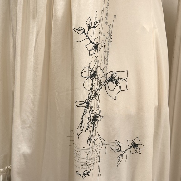 NWT Sun Light Paris Spaghetti Straps Ruffled Slip Dress. Large. Made in France. - Picture 8 of 11